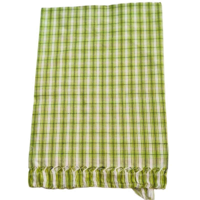 Color Checks Cotton Long Bath Towel 30x60 Folded