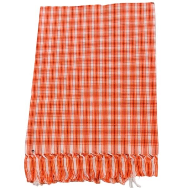 Color Checks Cotton Long Bath Towel Folded