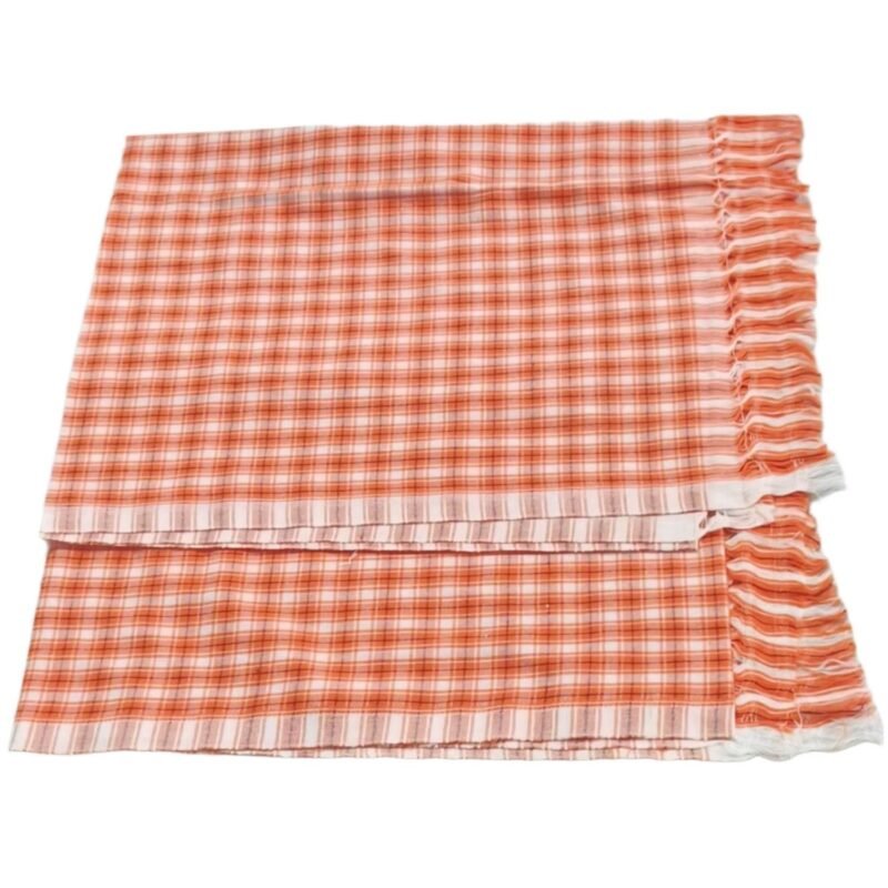 Color Checks Cotton Long Bath Towel Unfolded