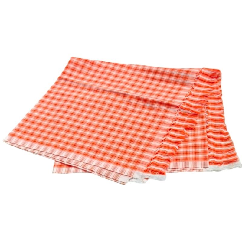 Color Checks Cotton Long Bath Towel Unfolded1
