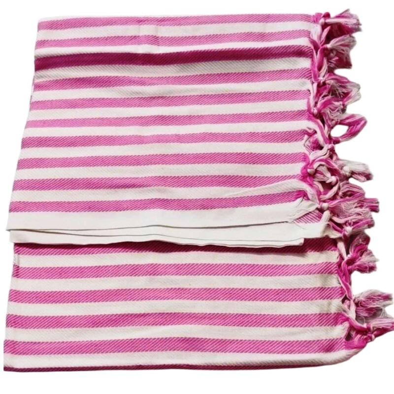 Soft Cotton Checks Long Bath Towel 36x72 Unfolded