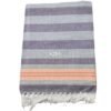 Soft Cotton Long Bath Towel Checks 36x72 Folded