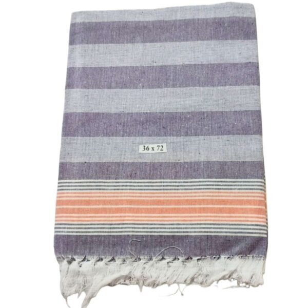 Soft Cotton Long Bath Towel Checks 36x72 Folded