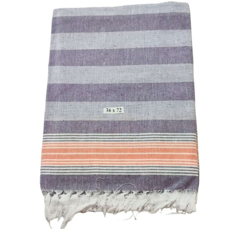 Soft Cotton Long Bath Towel Checks 36x72 Folded