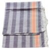 Soft Cotton Long Bath Towel Checks 36x72 Unfolded