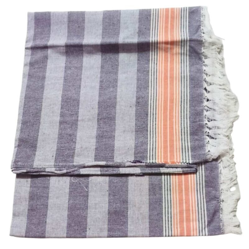 Soft Cotton Long Bath Towel Checks 36x72 Unfolded