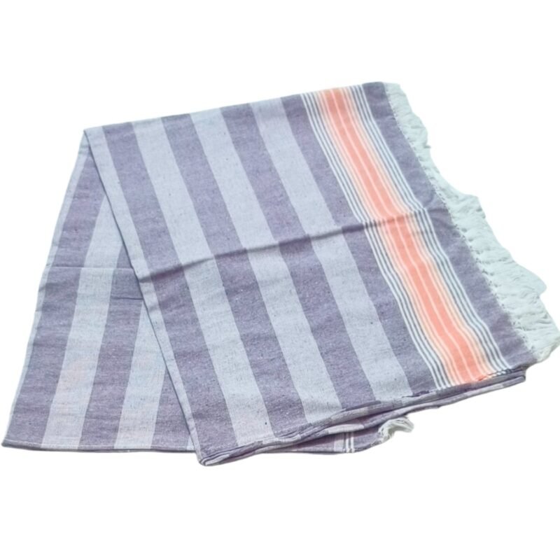 Soft Cotton Long Bath Towel Checks 36x72 Unfolded1