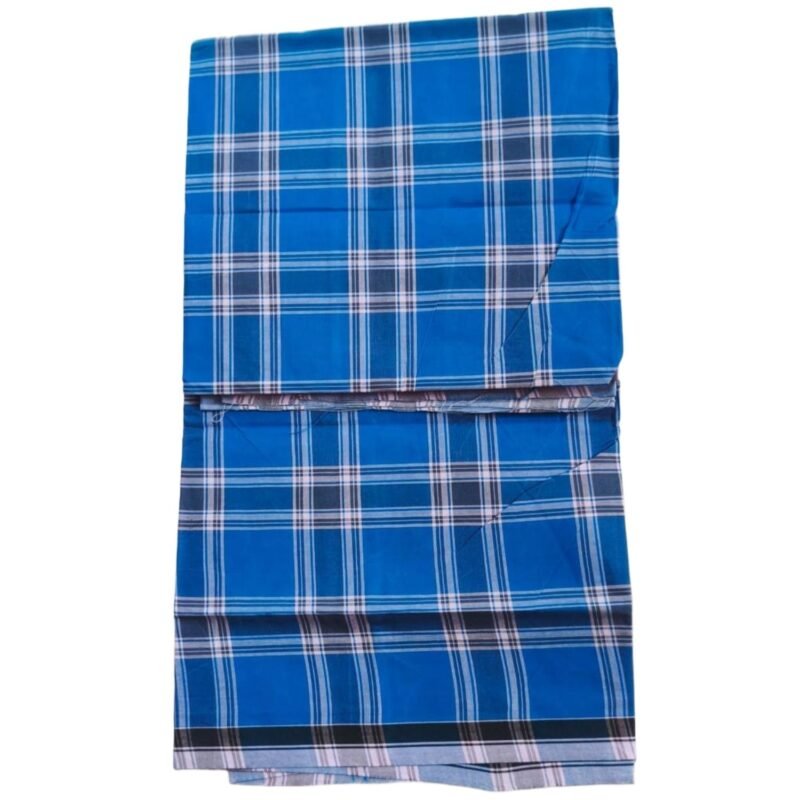 Stitched Checks Cotton Lungi 2 Meters Unfolded