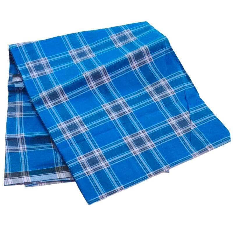 Stitched Checks Cotton Lungi 2 Meters Unfolded1