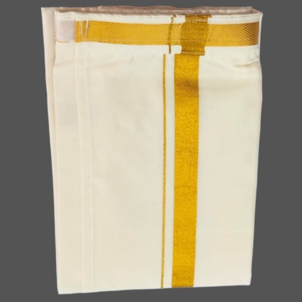 Velcro Cream Cotton Lungi 2 Meters Folded