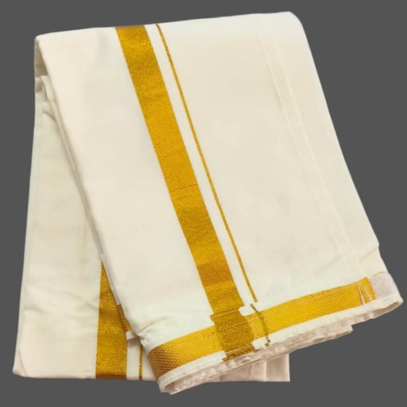 Velcro Cream Cotton Lungi 2 Meters Unfolded