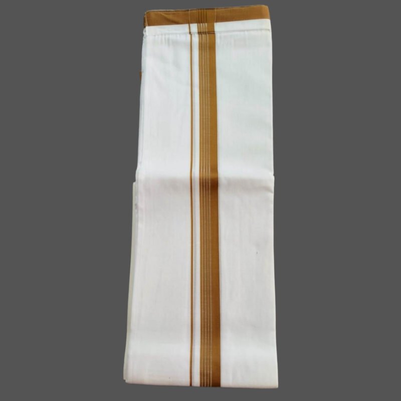 White Cotton Velcro Dhoti 4 Meters Unfolded