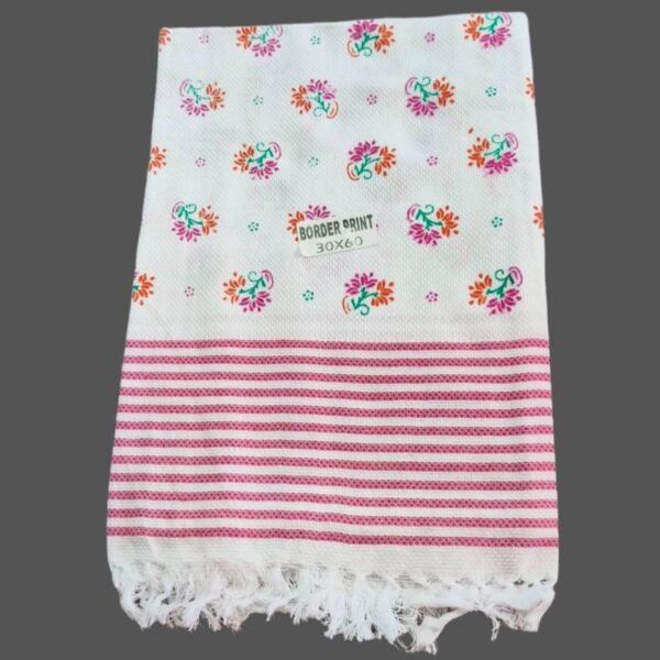 White Cotton Long Bath Towel 30x60 Folded