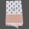 White Cotton Soft Long Bath Towel Folded