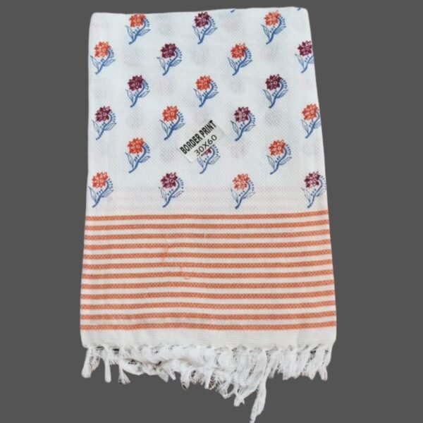 White Cotton Soft Long Bath Towel Folded