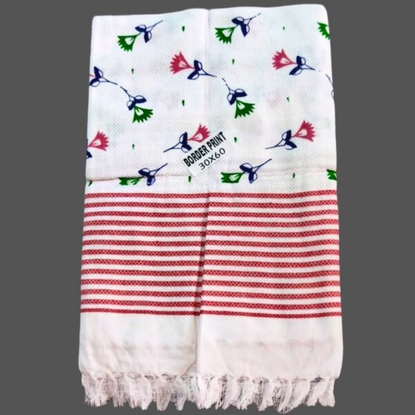 White Soft Cotton Long Bath Towel 30x60 Folded