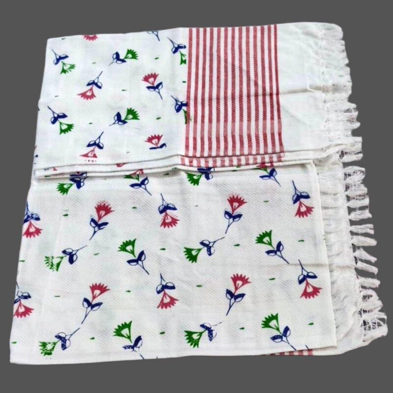 White Soft Cotton Long Bath Towel 30x60 Unfolded