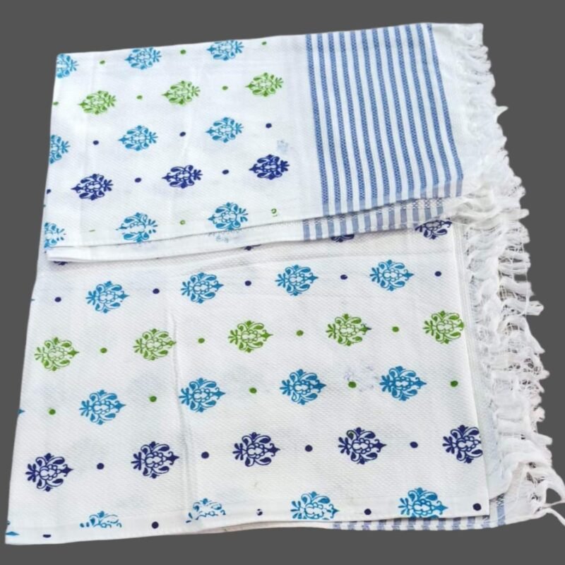 White Soft Cotton Long Bath Towel 30x60 Unfolded