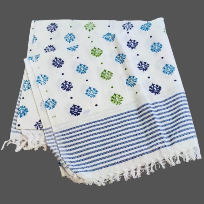White Soft Cotton Long Bath Towel 30x60 Unfolded1