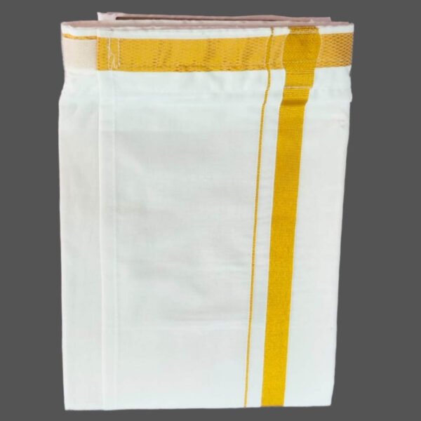 Velcro White Cotton Lungi 2 Meters Folded