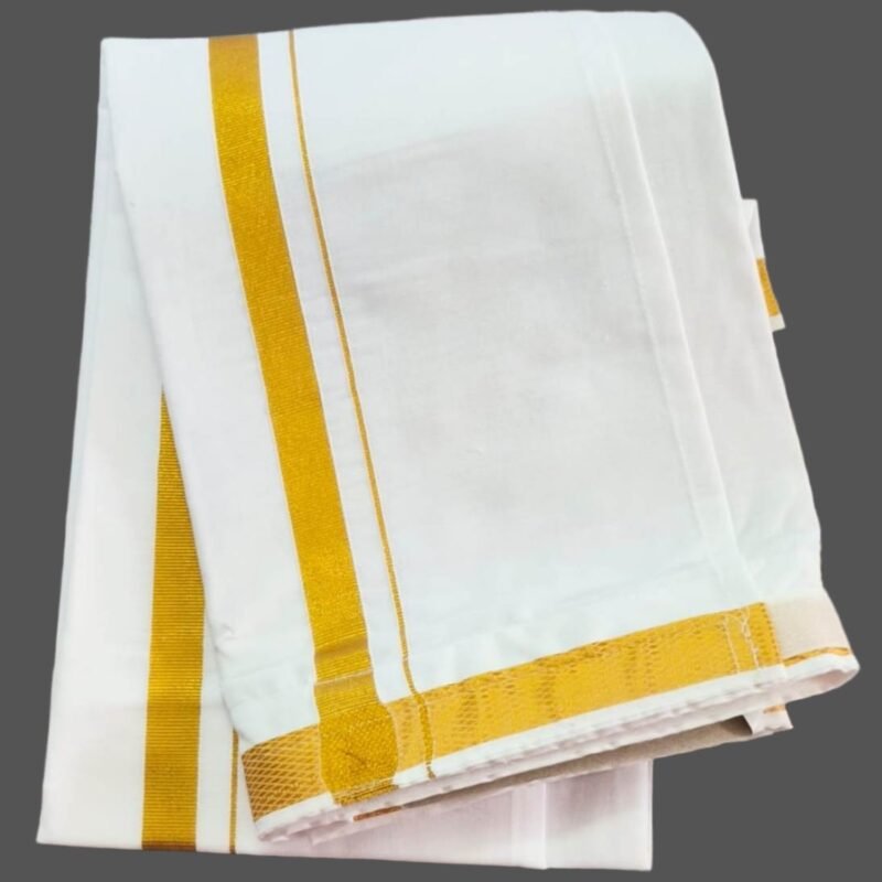 White Velcro Cotton Lungi 2 Meters Unfolded