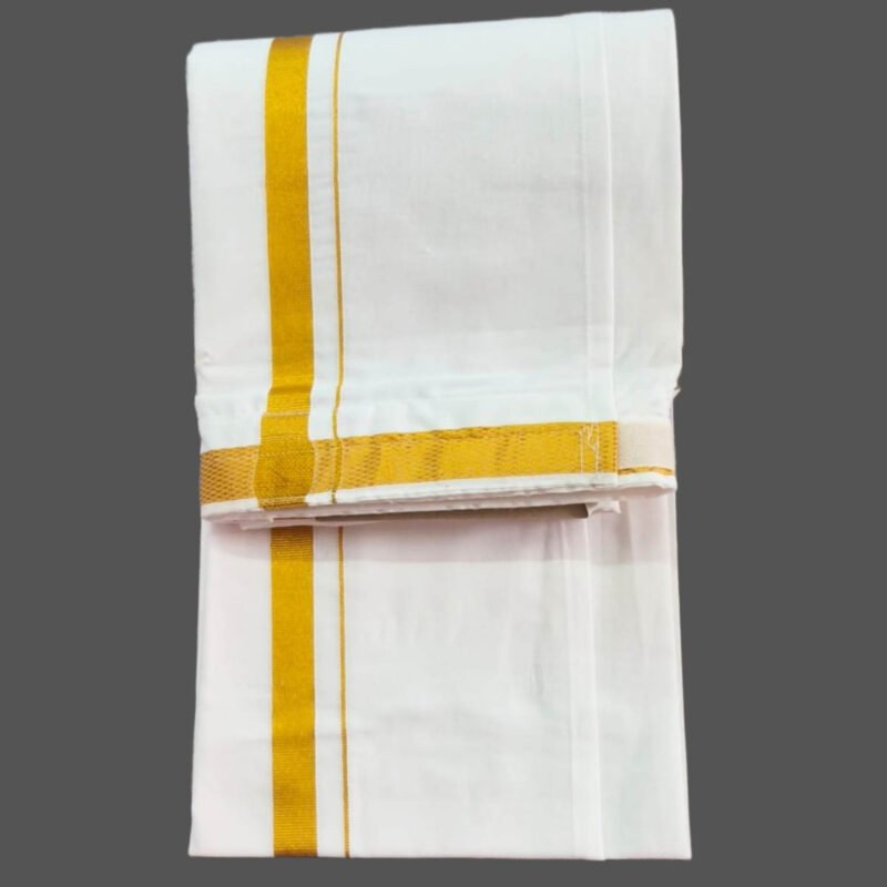 White Velcro Cotton Lungi 2 Meters Unfolded1